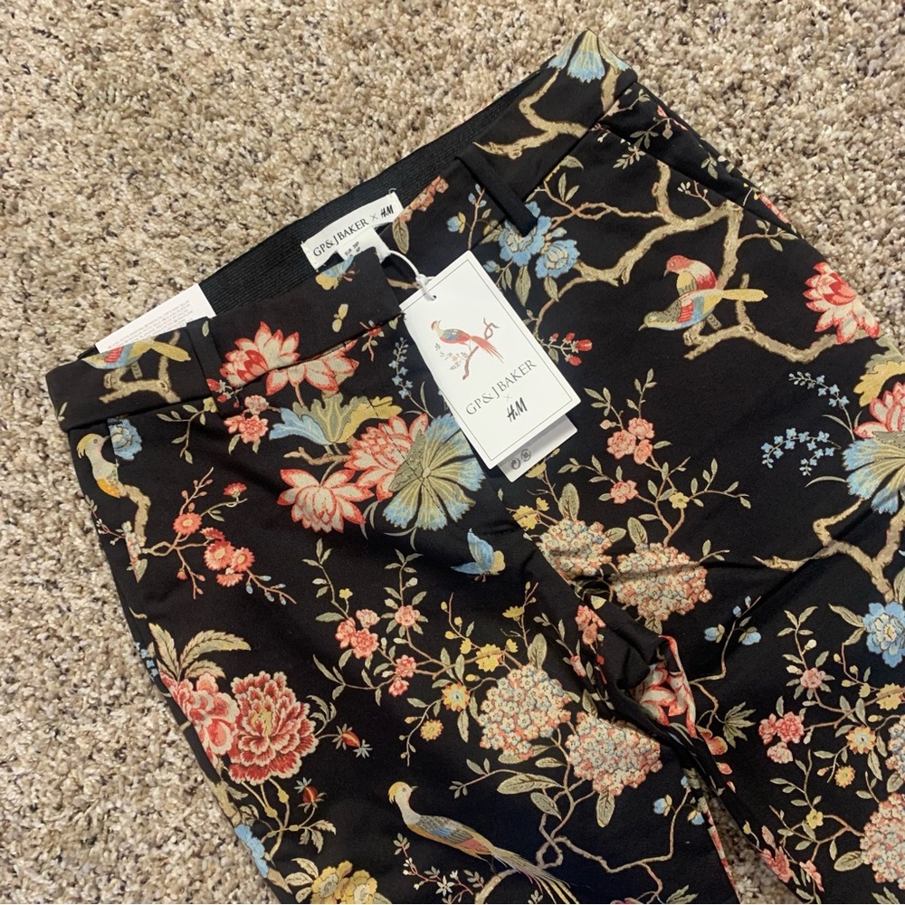 GP & Baker x H&M Floral Birds Print Slacks Pants - Picture 14 of 16
